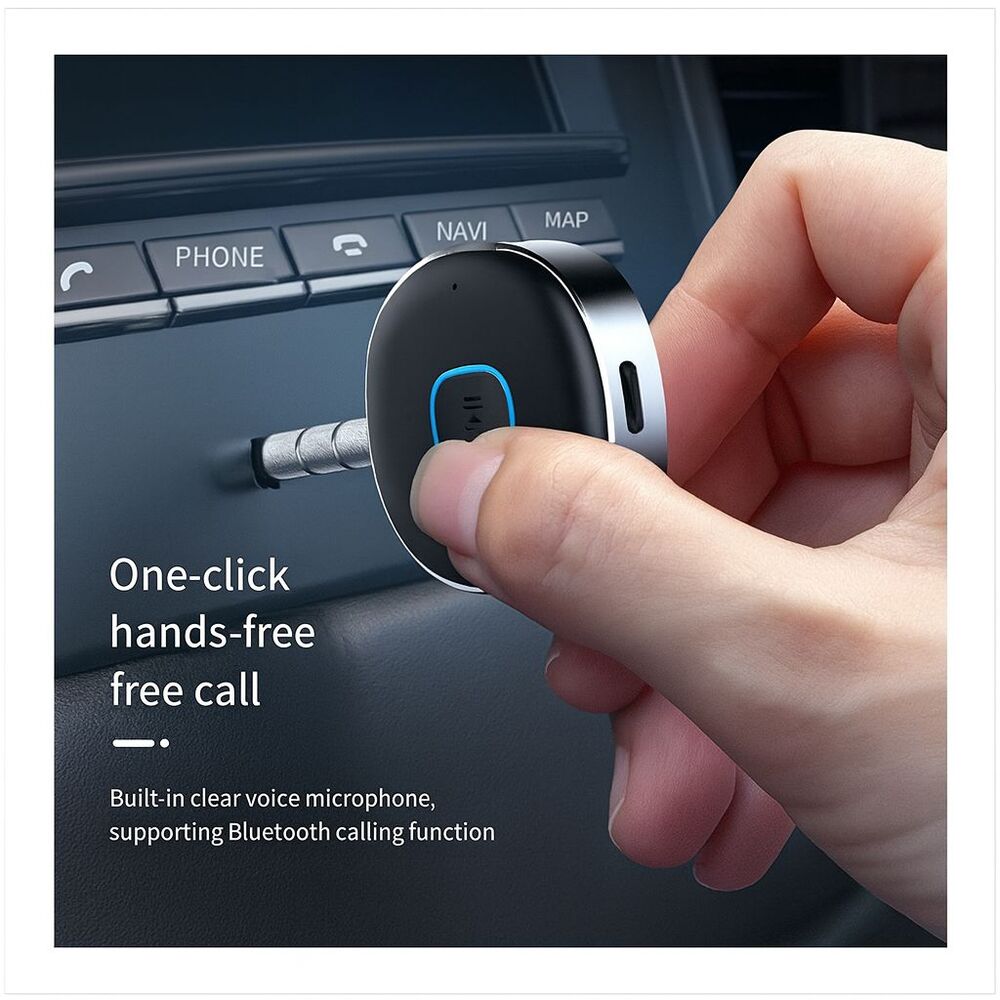 Bluetooth Audio Receiver Hands Free Calls Wireless AUX Car Adapter J33